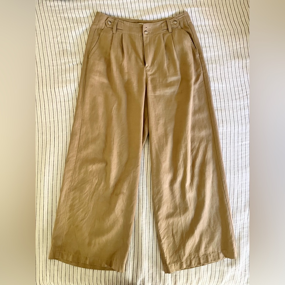 Madewell Harlow wide leg pants in seed khaki 6 petite